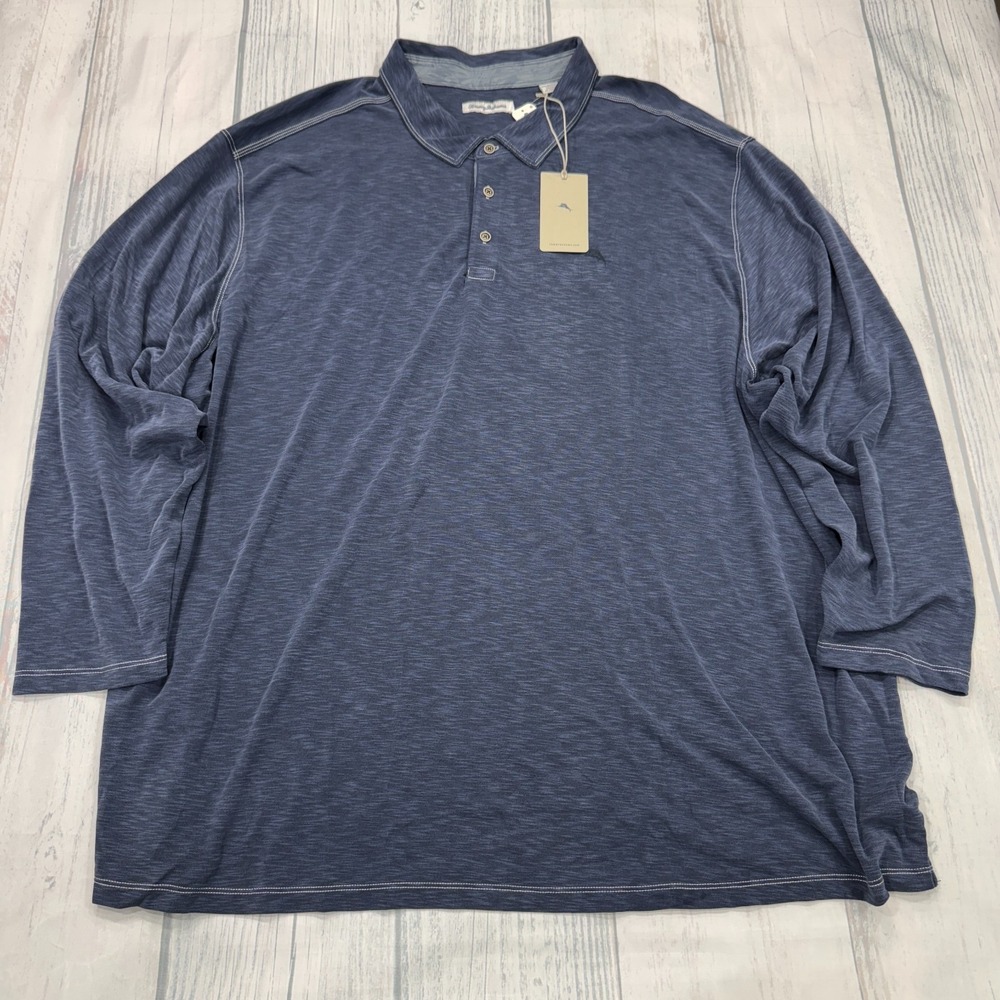 NWT Tommy Bahama Palmetto Paradise Polo Shirt 5XLB Big Tall Blue Golf Mens $125